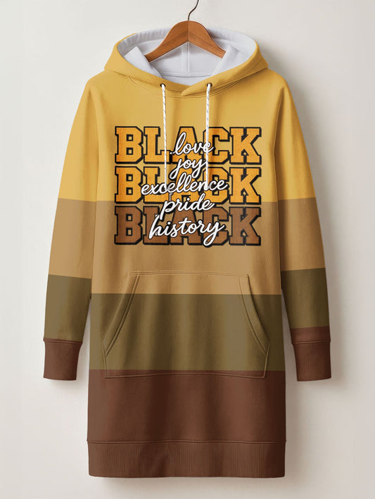 Black Excellence Hoodie Dress