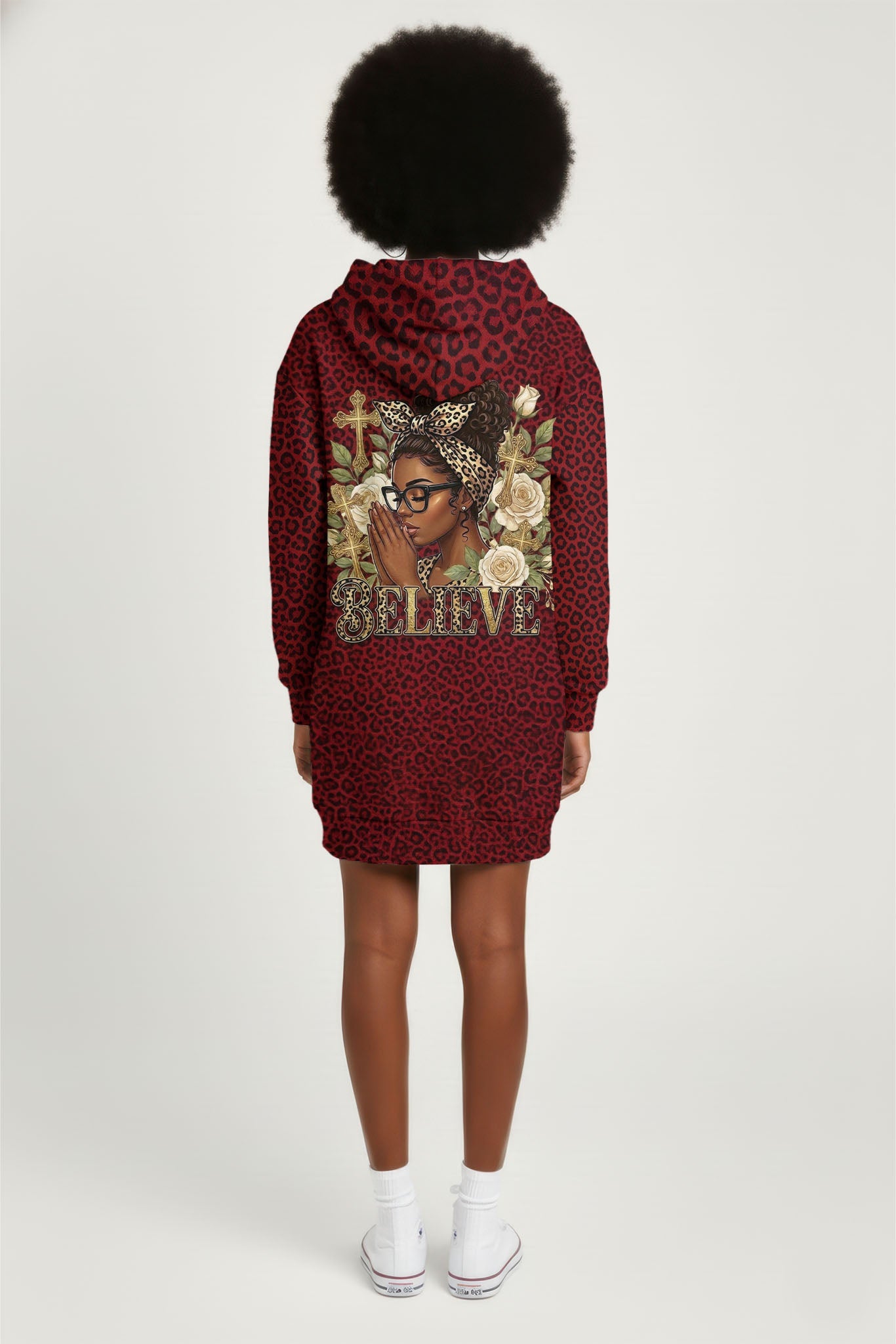 "Imani" Rouge Hoodie Dress