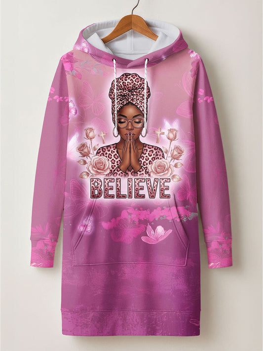 "Imani" Wild Rose Hoodie Dress