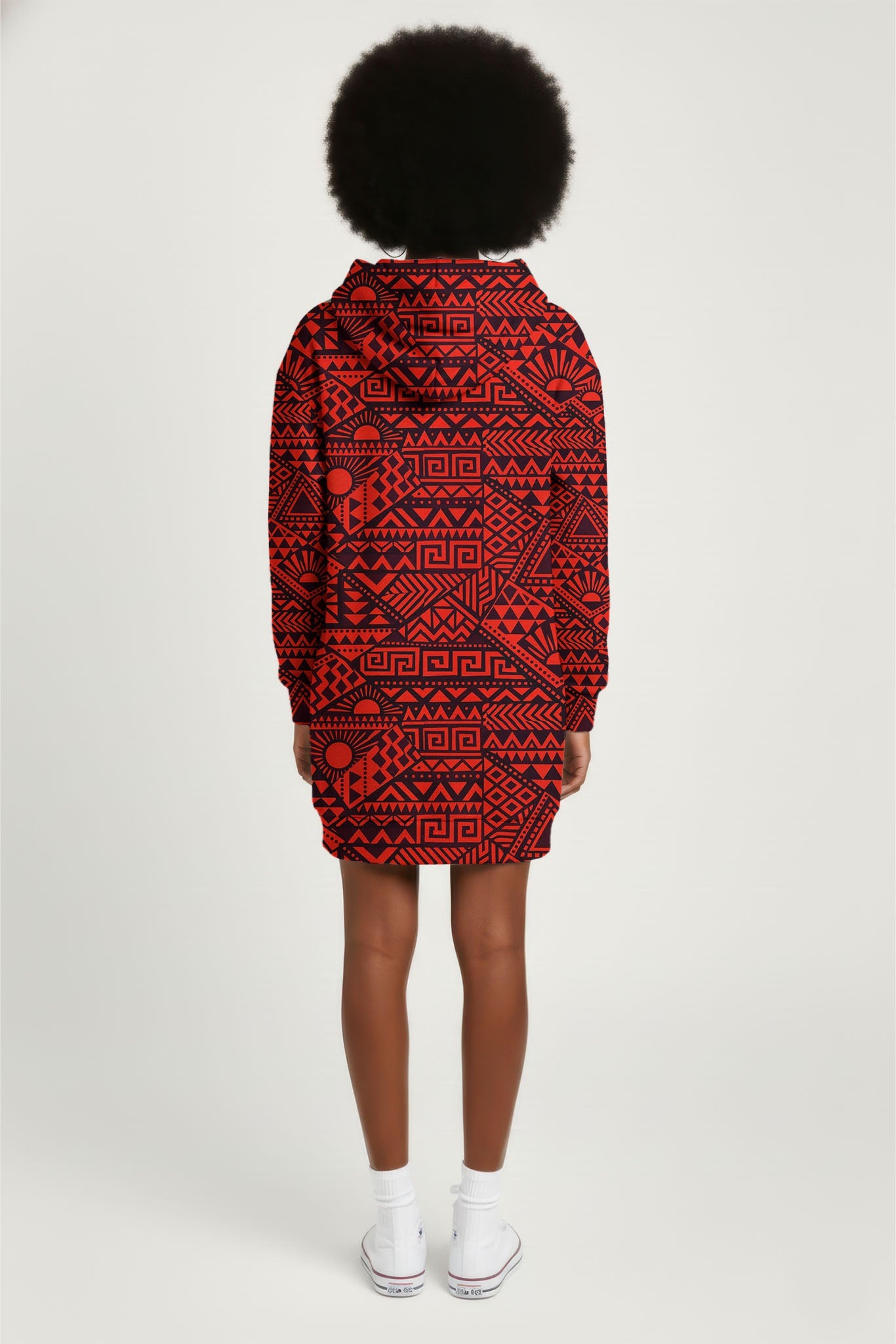 "Shaka" Burgundy Hoodie Dress
