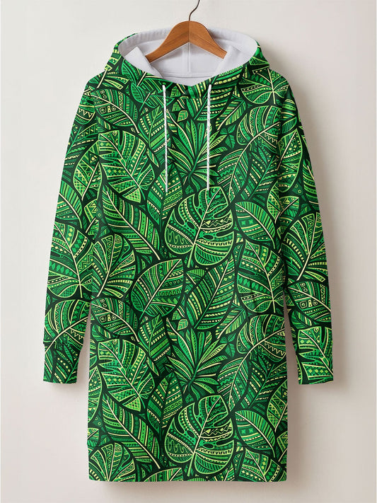 "Asili" Emerald Hoodie Dress