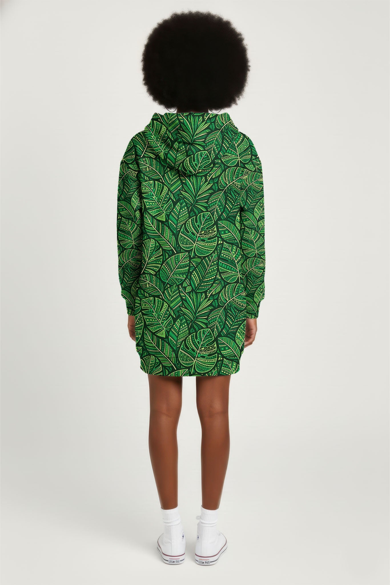 "Asili" Emerald Hoodie Dress