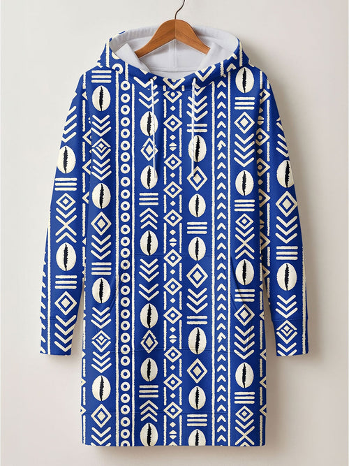 "Oshun" Royal Blue Hoodie Dress