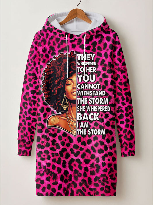 "Unstoppable" Pink Leopard Hoodie Dress