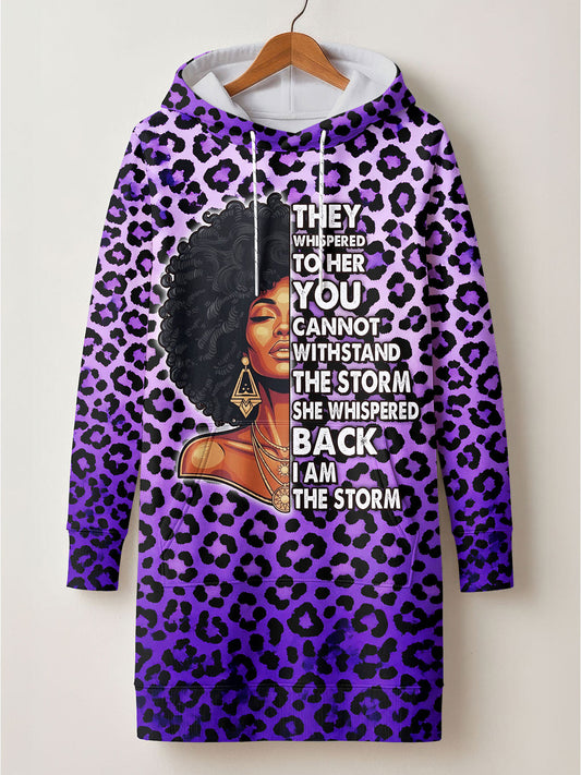 "Unstoppable" Amethyst Leopard Hoodie Dress