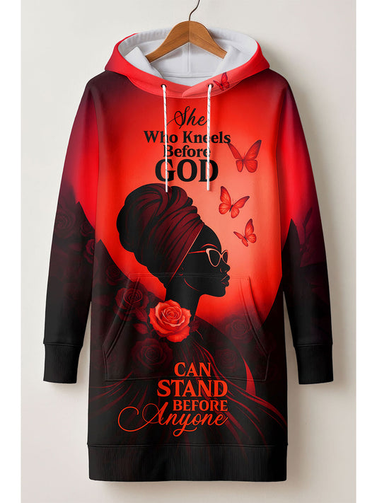 "Selah" Red Hoodie Dress