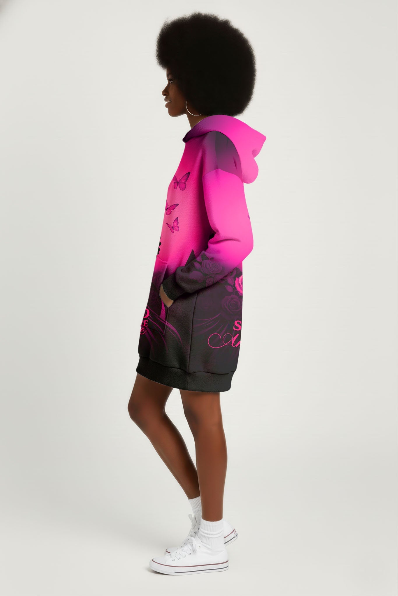 "Selah" Pink Hoodie Dress