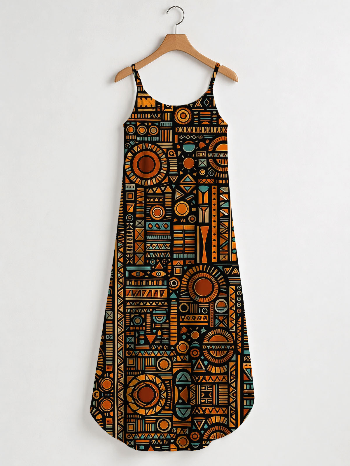 "Afrocentric Pattern Maxi Dress"