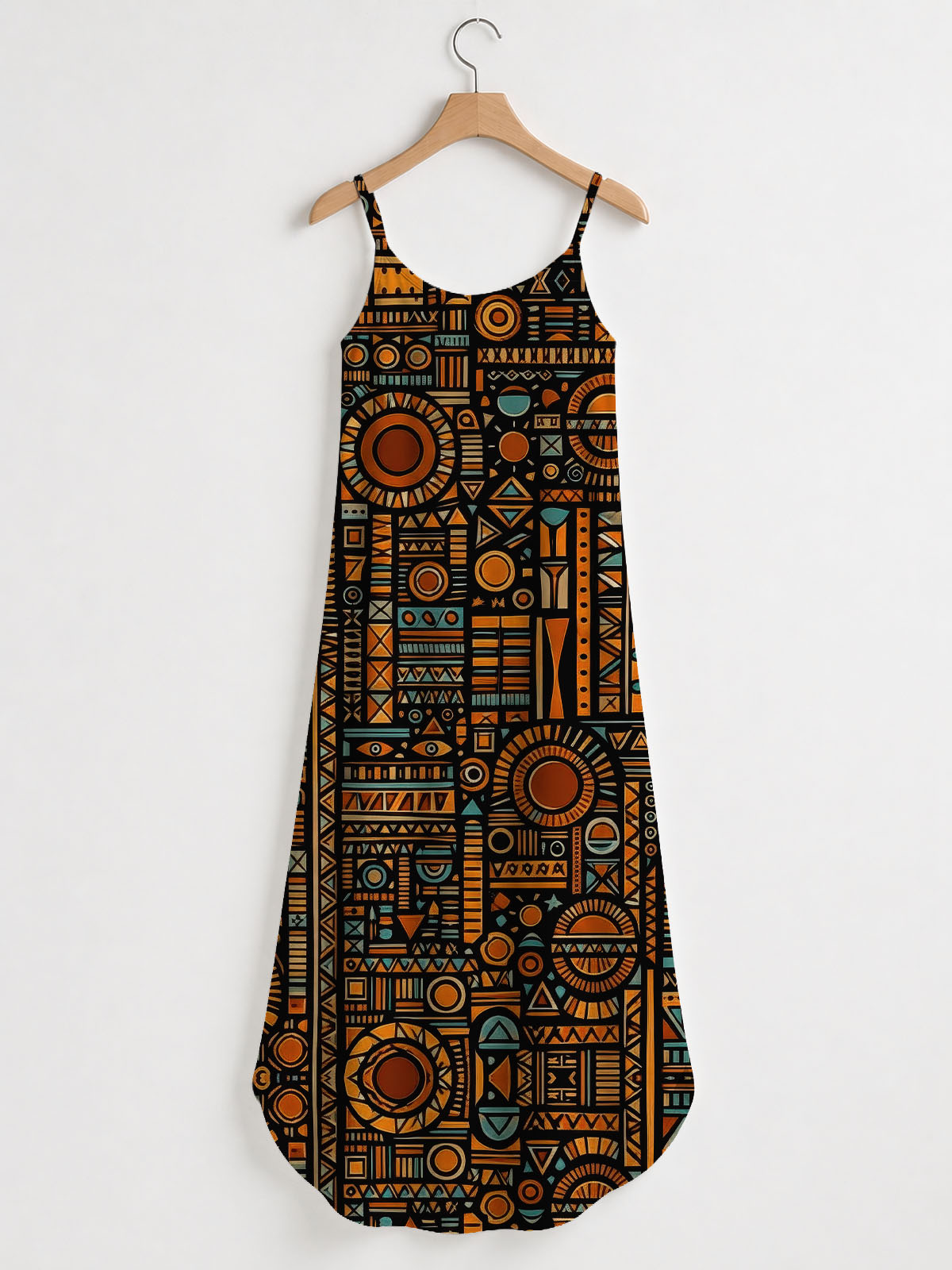 "Afrocentric Pattern Maxi Dress"