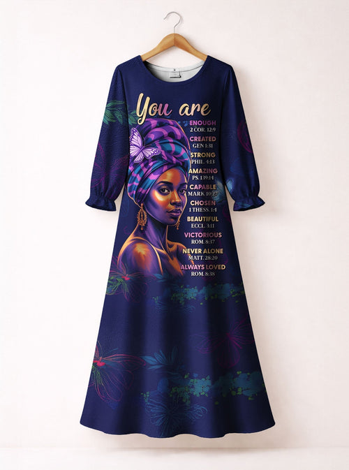 Blue Orchid Long Sleeve Maxi Dress
