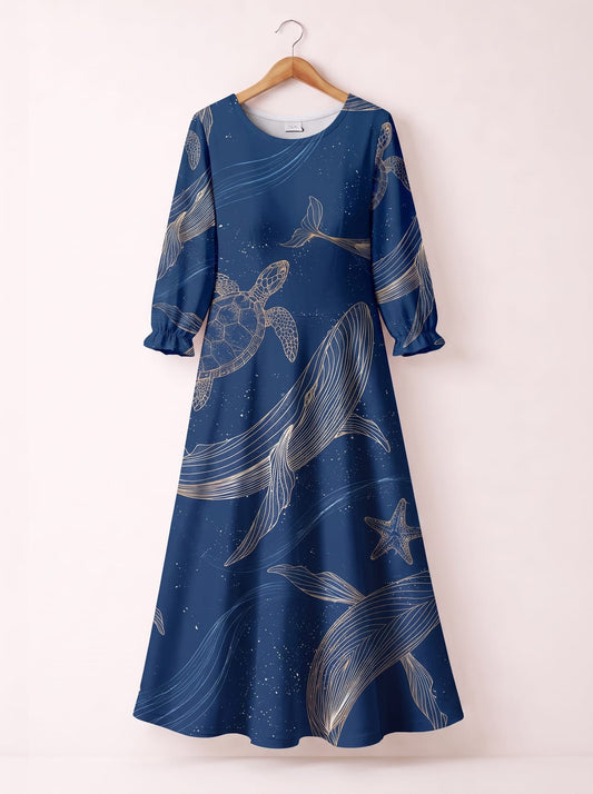 "Pwani" Long Sleeve Maxi Dress