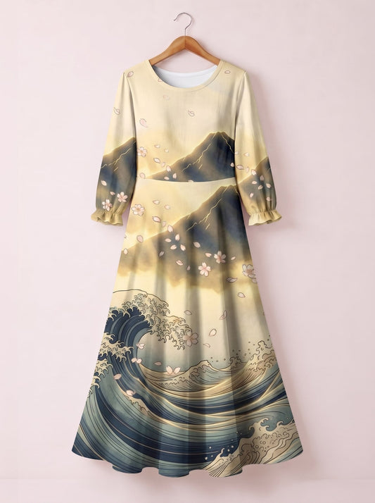 "Wimbi" Long Sleeve Maxi Dress
