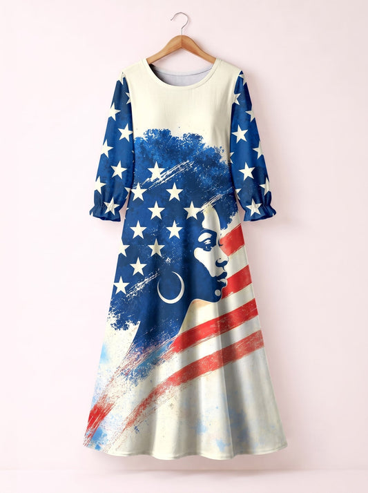 "Freedom" Long Sleeve Maxi Dress