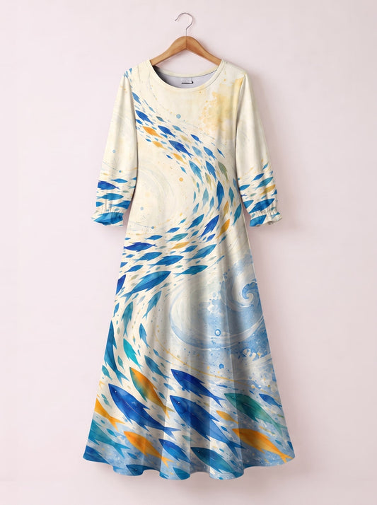 "Samaki" Long Sleeve Maxi Dress