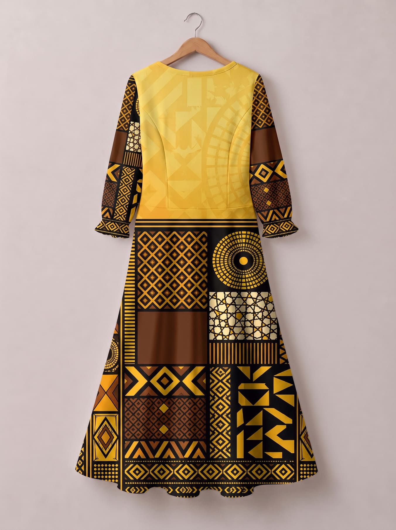 "Manjano" Long Sleeve Maxi Dress