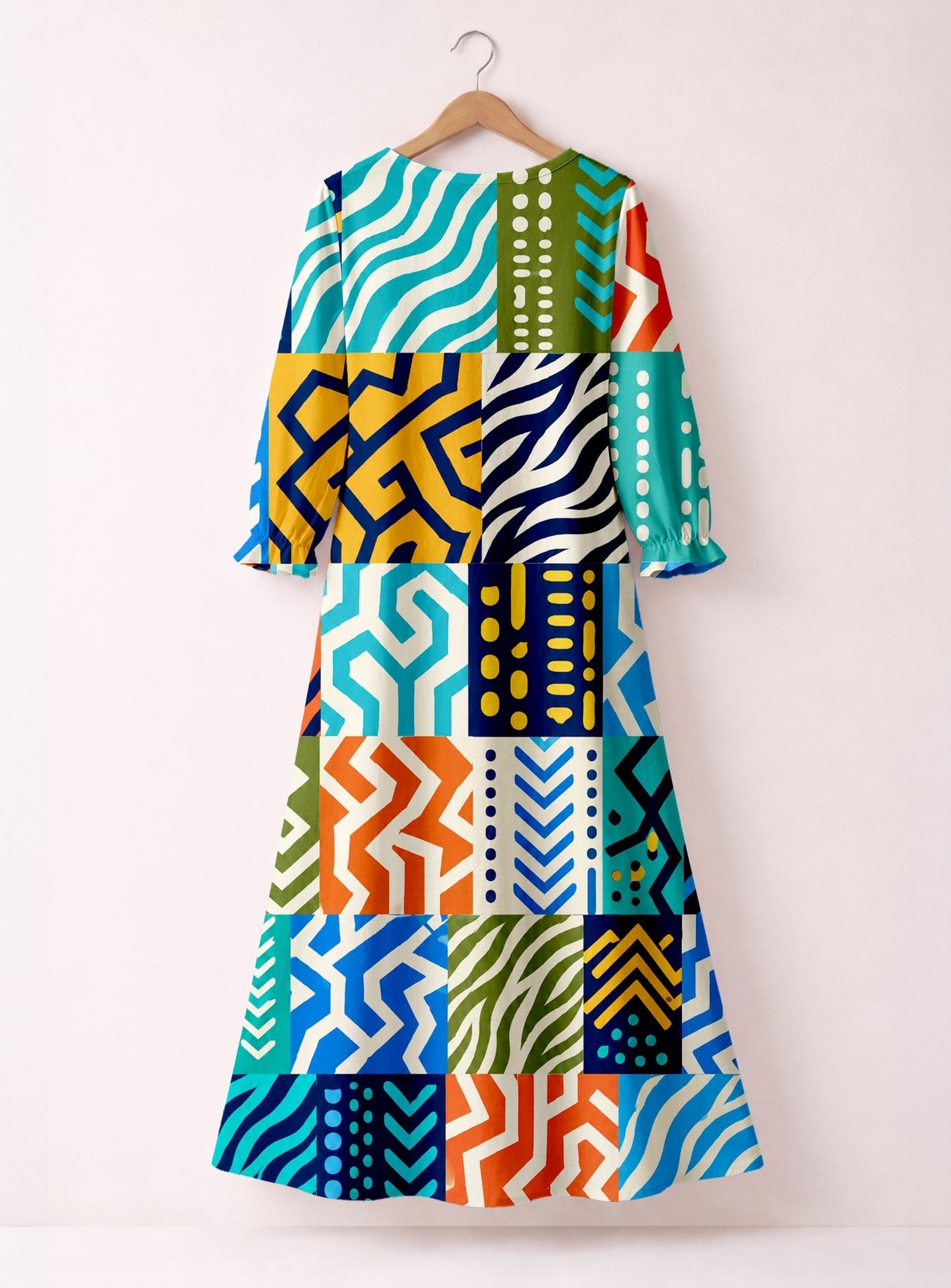 "Kitenge" Long Sleeve Maxi Dress