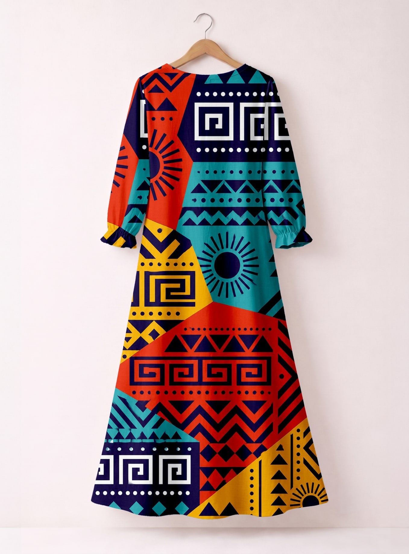 "Kanga" Long Sleeve Maxi Dress