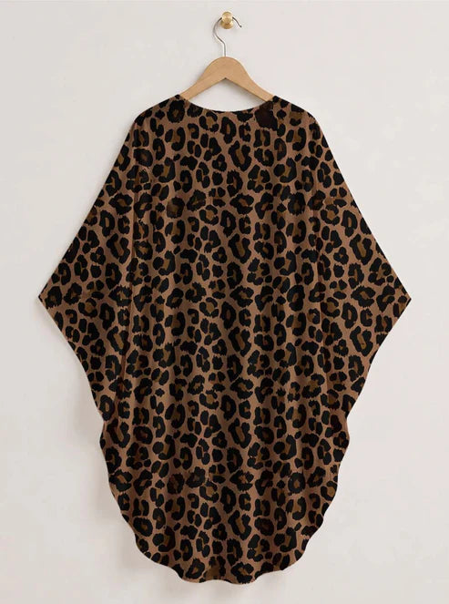 "Unstoppable" Brown Leopard" Kaftan Dress