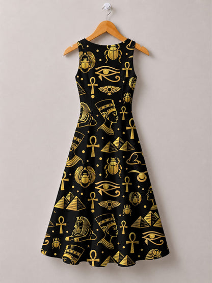 "Nefertiti" Black Gold Corset Dress