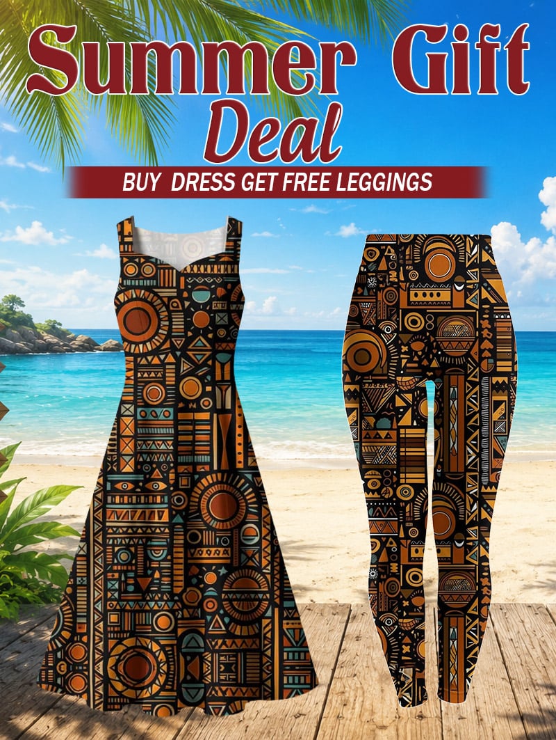 Afrocentric Pattern Corset Dress & Leggings Deal