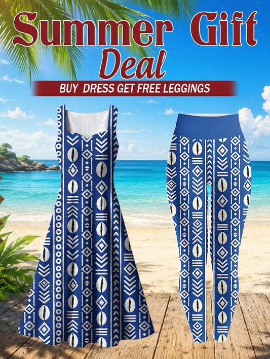 "Oshun" Royal Blue Corset Dress & Leggings Deal