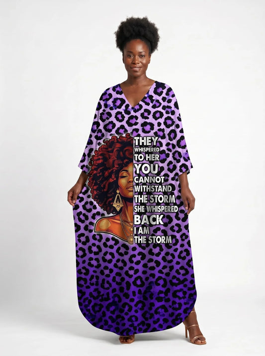 "Unstoppable" Amethyst Leopard Kaftan Dress