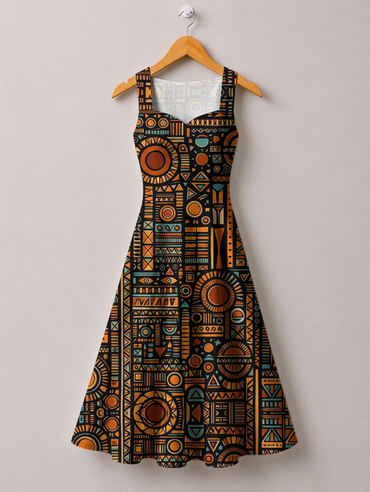 Afrocentric Pattern Corset Dress