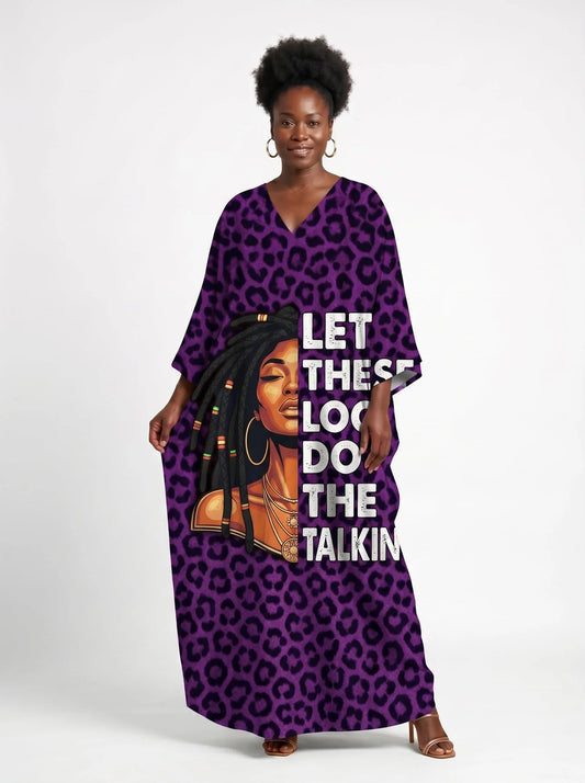 Purple Leopard Kaftan Dress