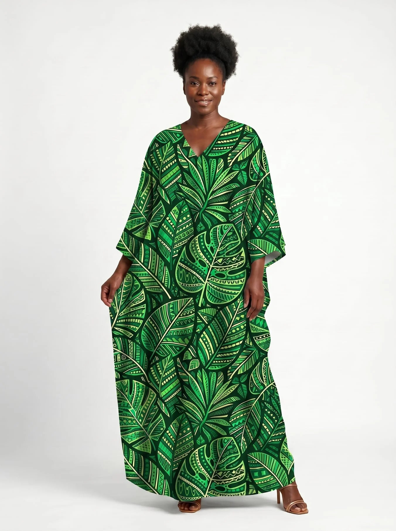 Asili emerald kaftan dress