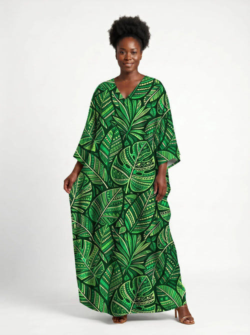 Asili emerald kaftan dress