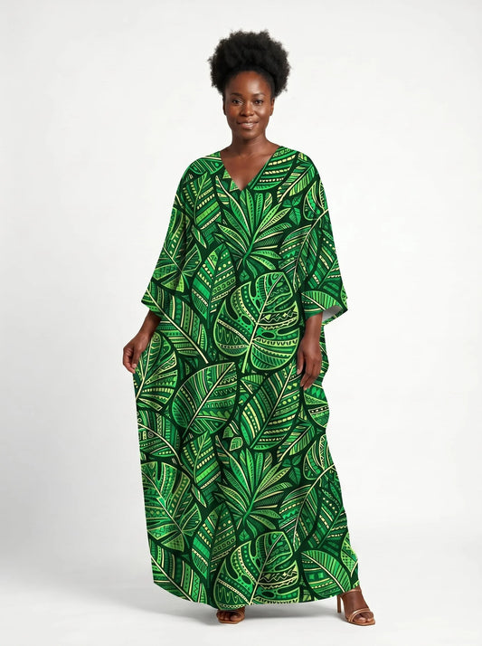 Asili emerald kaftan dress