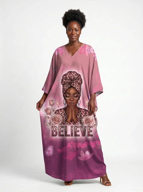 "Imani" Wild Rose Kaftan Dress
