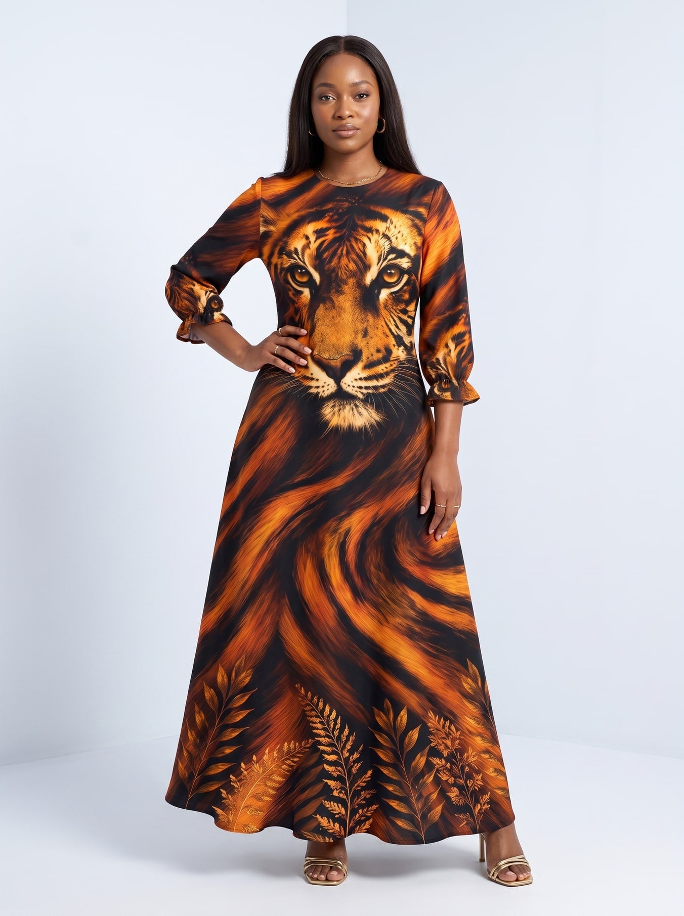 "Moto" Long Sleeve Maxi Dress