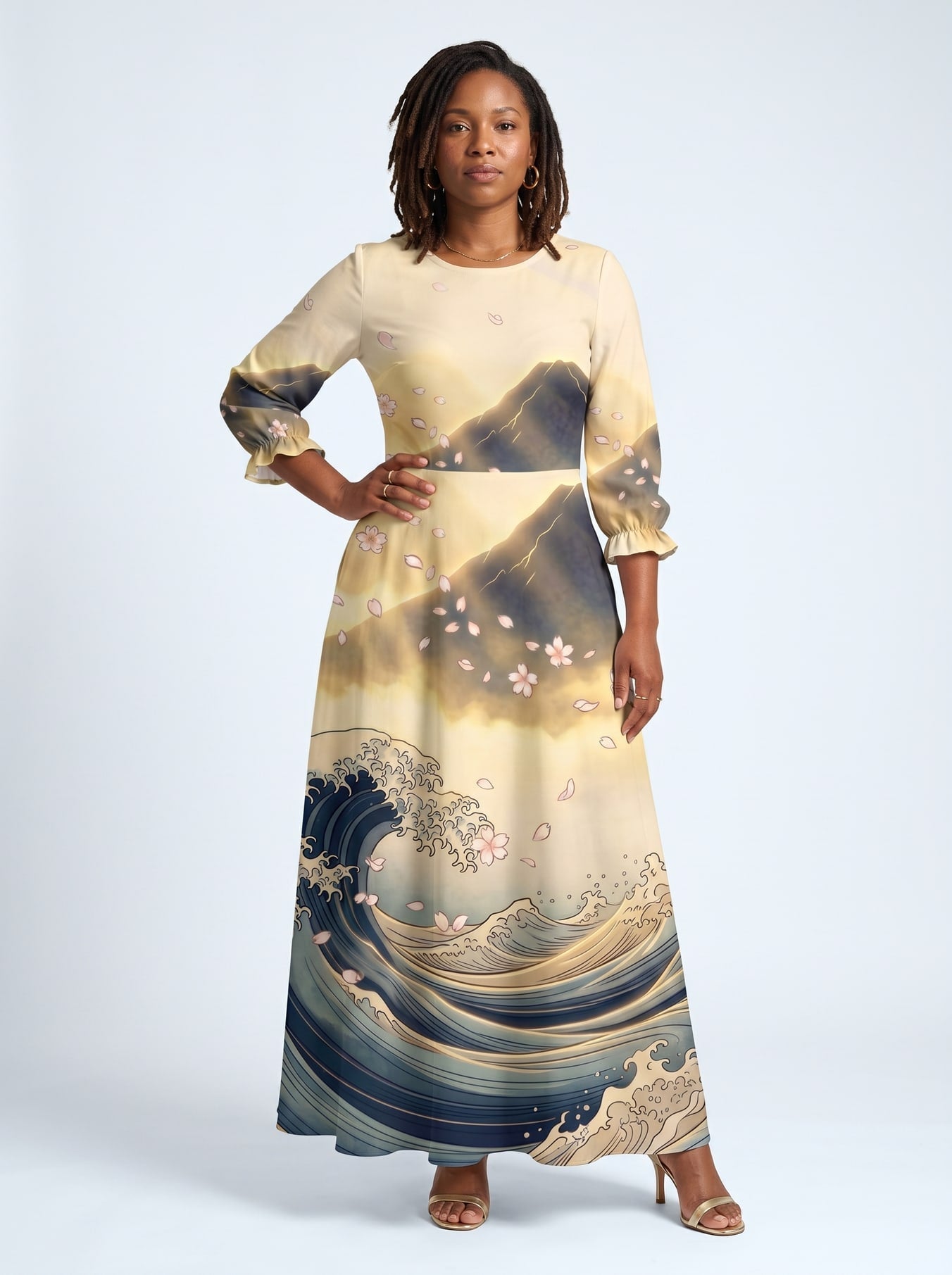 "Wimbi" Long Sleeve Maxi Dress