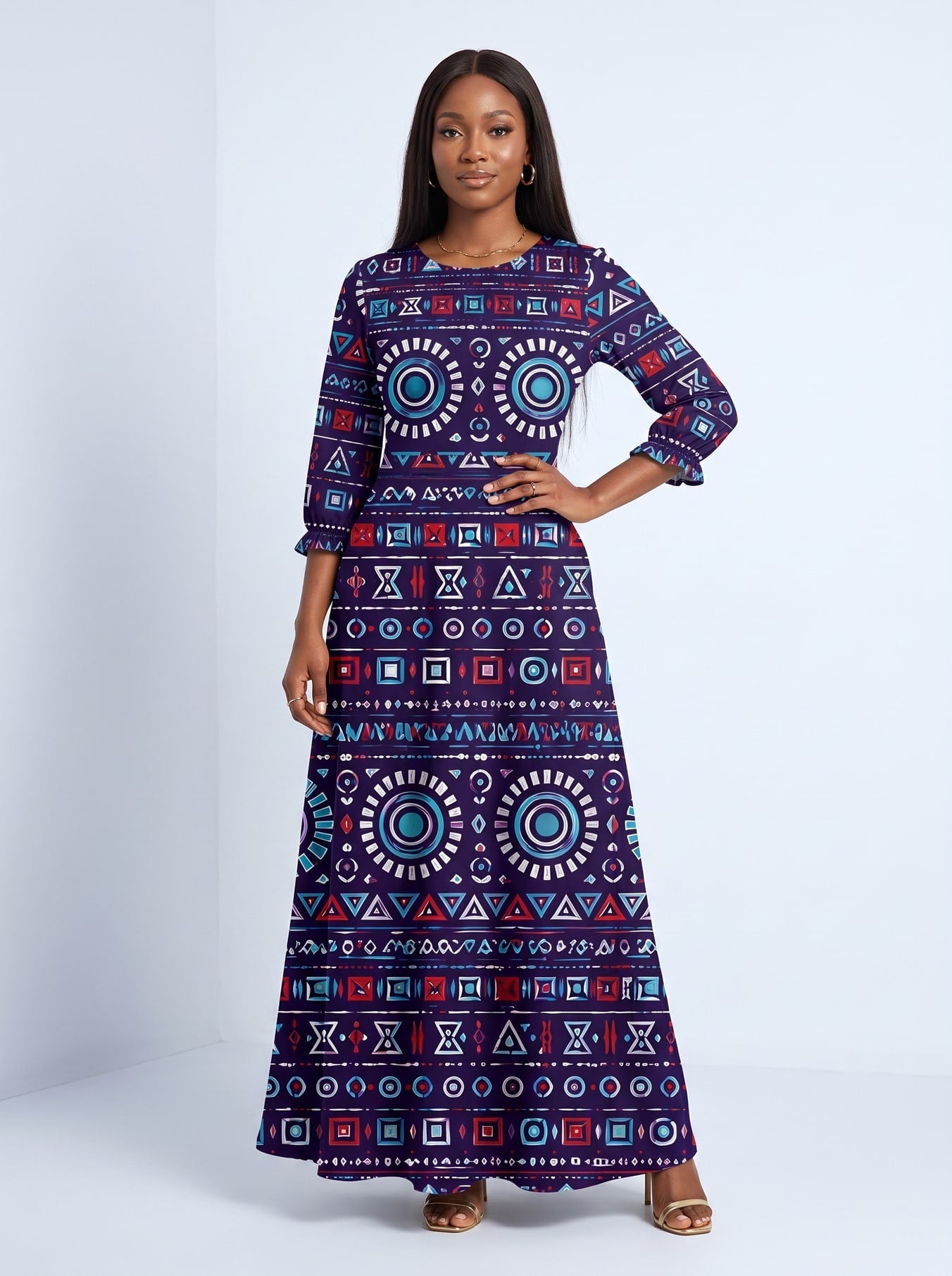 "Nia" Long Sleeve Maxi Dress