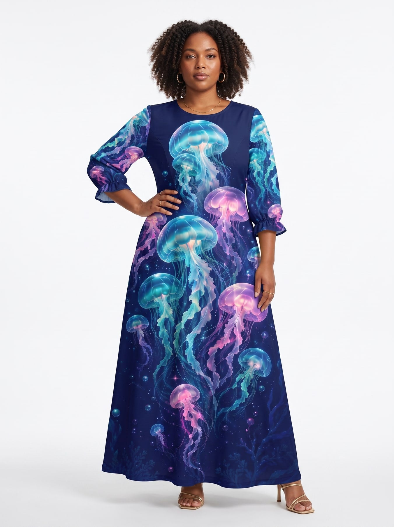 "Bahari" Long Sleeve Maxi Dress