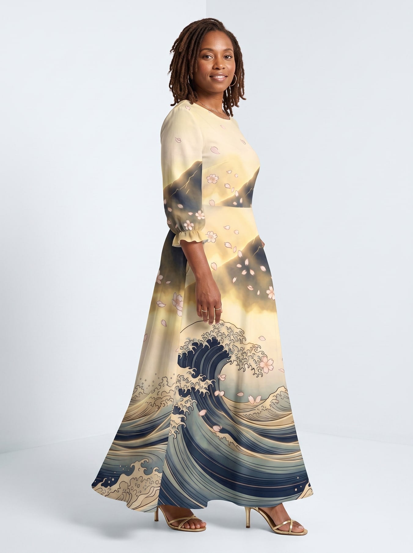 "Wimbi" Long Sleeve Maxi Dress