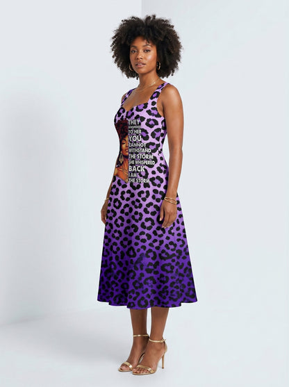 "Unstoppable" Amethyst Leopard Corset Dress