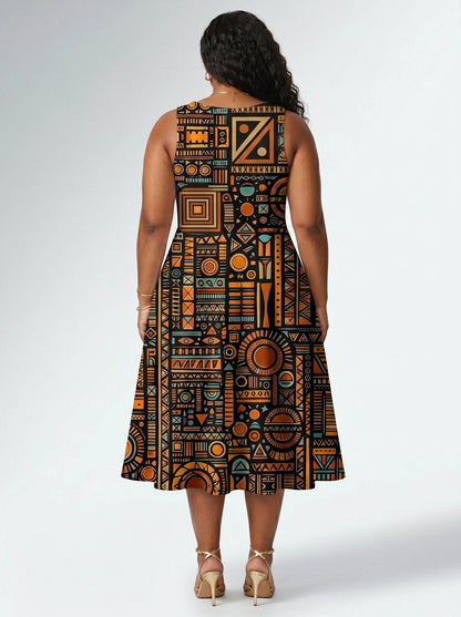Afrocentric Pattern Corset Dress