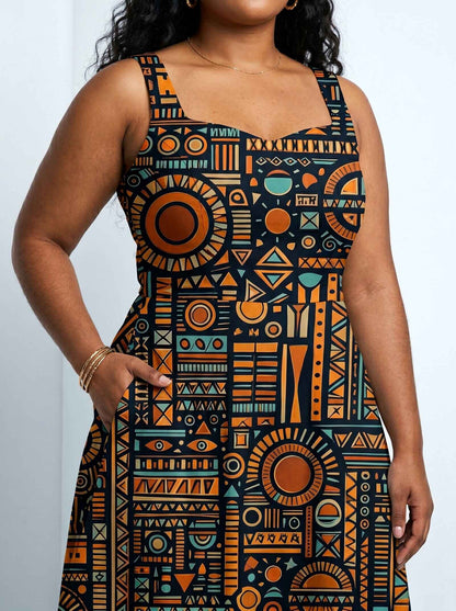 Afrocentric Pattern Corset Dress