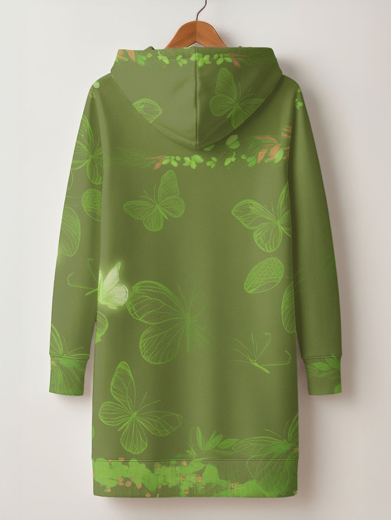 Green Orchid Hoodie Dress
