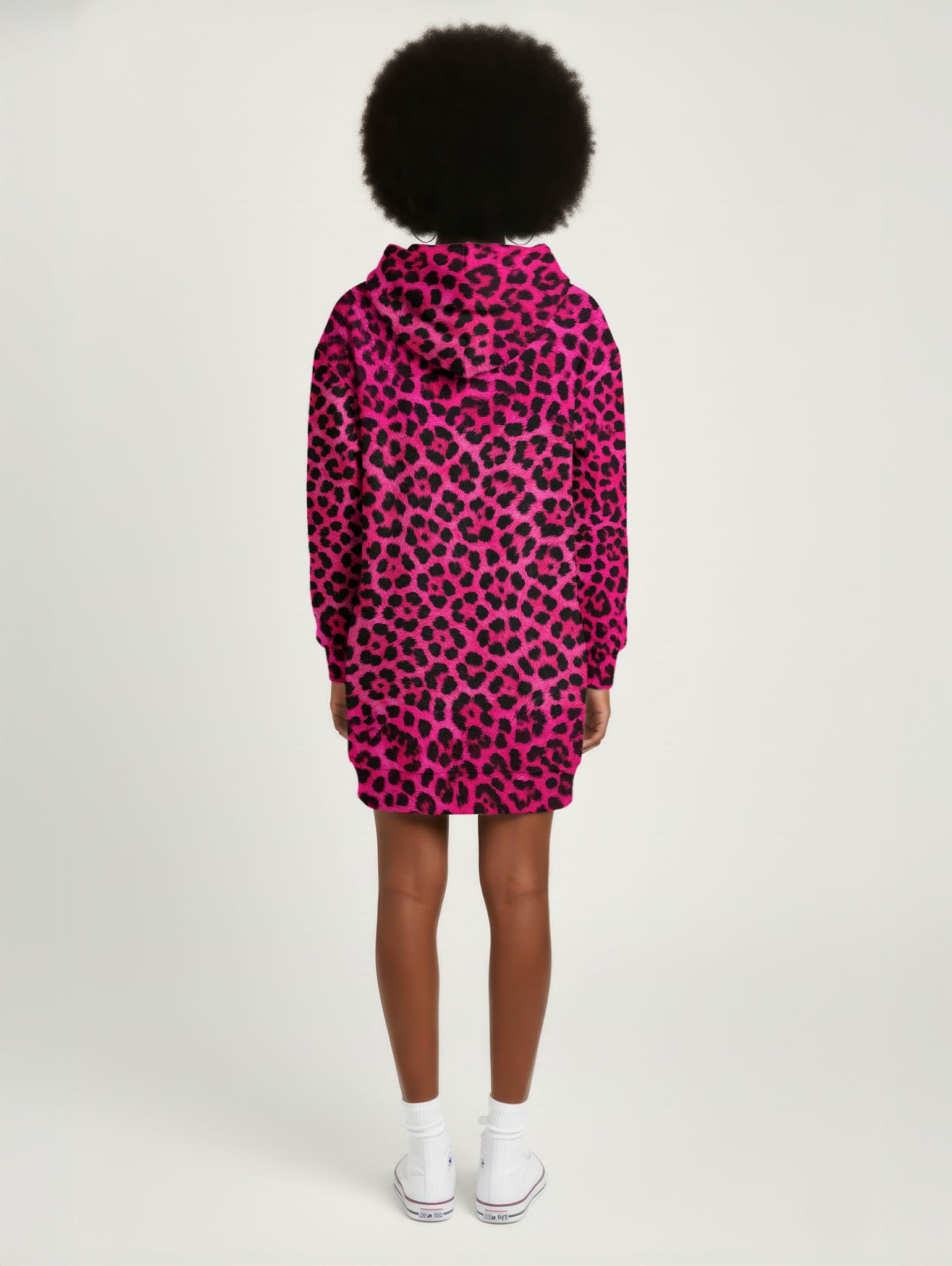 "Unstoppable" Pink Leopard Hoodie Dress