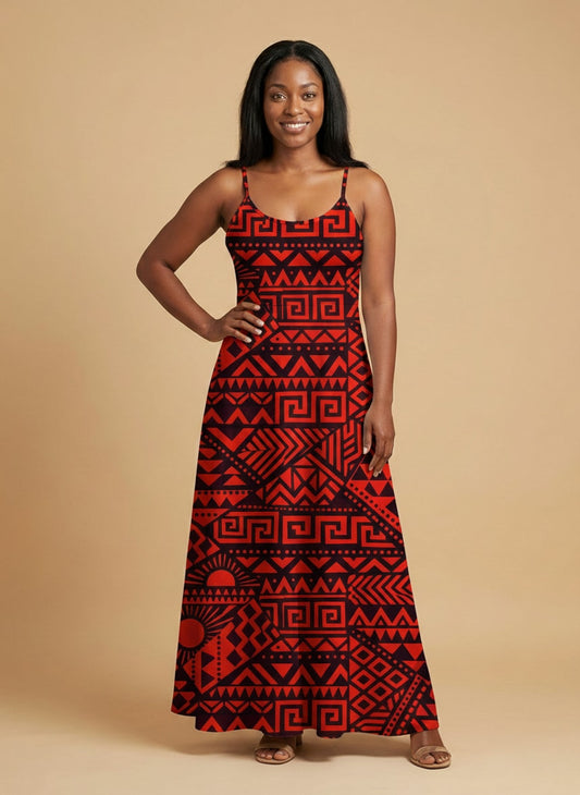 "Shaka" Burgundy Maxi Dress
