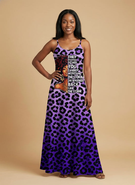 "Unstoppable" Amethyst Leopard Maxi Dress