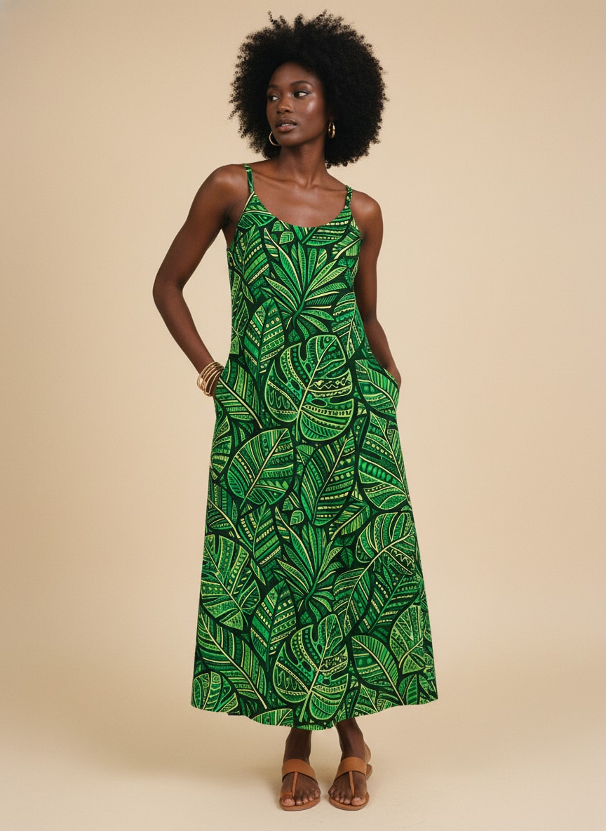 "Asili" Emerald Maxi Dress